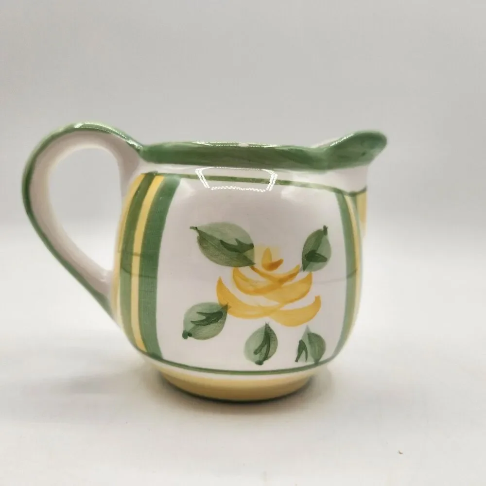 Royal Norfolk Tea Set 4 Pc Green Yellow Rose Tea Pot Sugar Creamer Napkin Holder